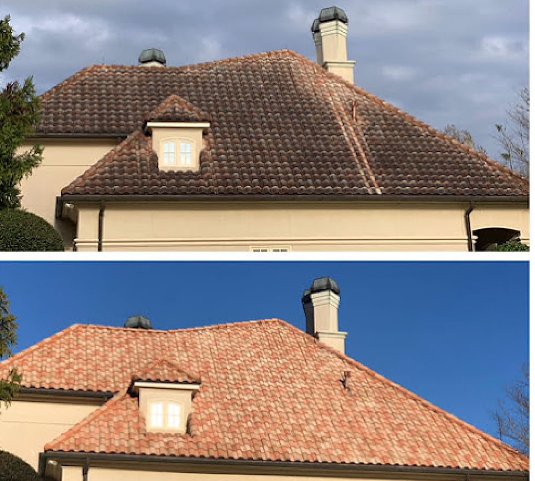 clay tile roof before and after houston tx
